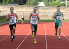 Decathlong 400 metres, from left to right: Martin Ferguson, Richard Kaufman (both Gateshead) and Shane Aston (Trim AC, Ireland),   Hexham Decathlon and Heptathlon. Photo: David T. Hewitson/Sports for All Pics